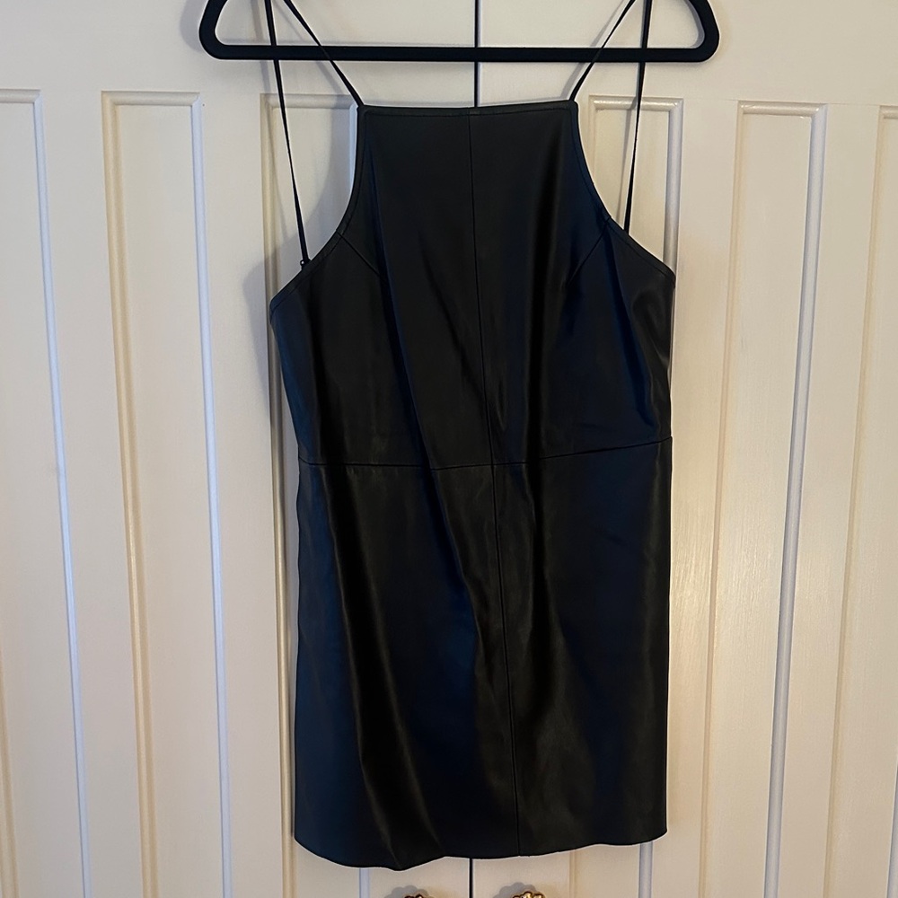 Black Faux Leather Dress from Urban Outfitters